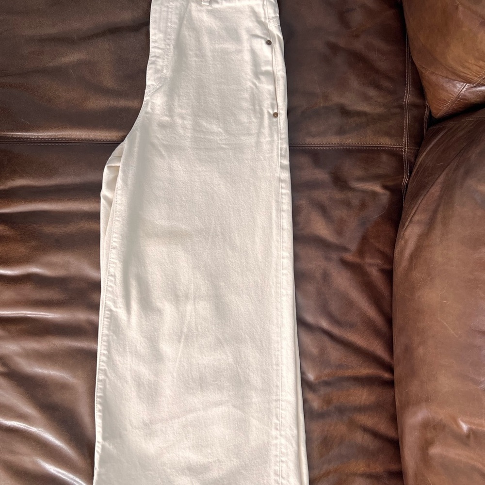 Khaite Darcy Cream Wide-Leg Pants